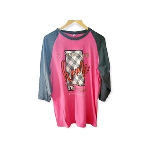 Simply Southern State of Alabama Home for the Holidays Baseball Shirt Large NWT